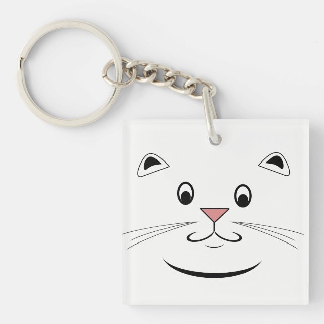 Kitty Cat Face Keychain (Front)