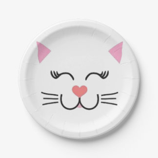 Kitty Cat Face Paper Plates