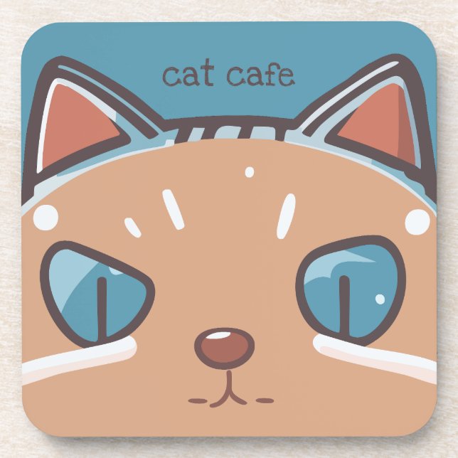 Kitty Cat Faced Beverage Coaster (Front)