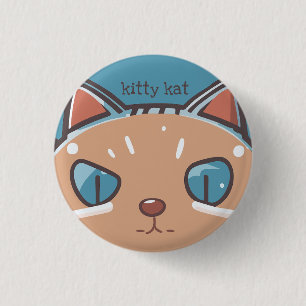 Kitty Cat Faced Button