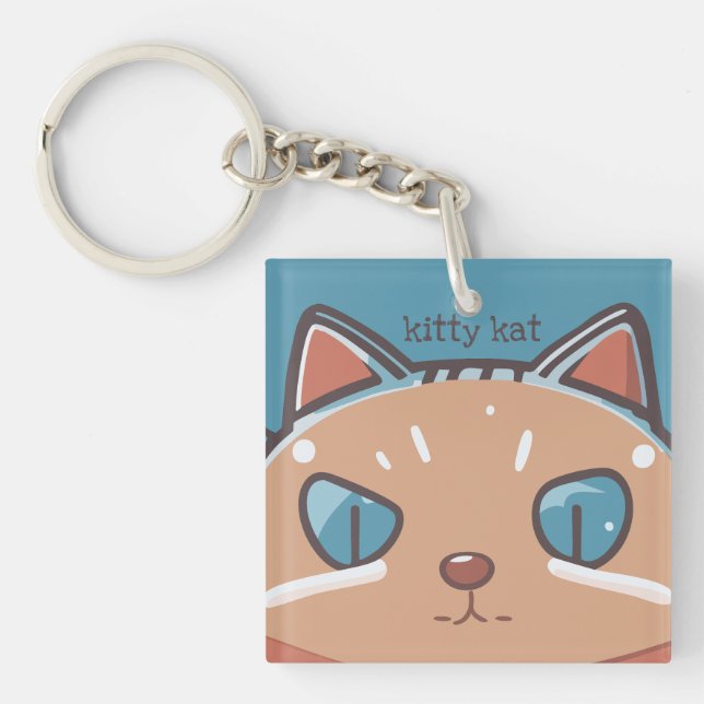 Kitty Cat Faced Keychain (Front)