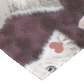 Kitty Cat Faces Pattern With Hearts Image Tablecloth (Angled)