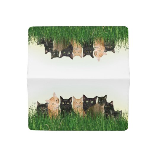 Kitty cat family checkbook cover (Open)