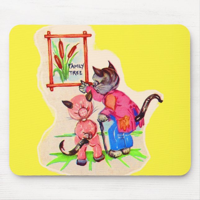 kitty cat family tree mouse pad (Front)