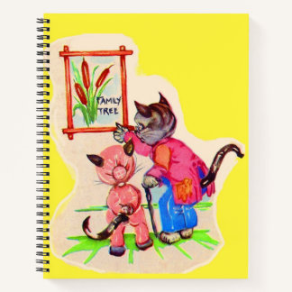 kitty cat family tree notebook