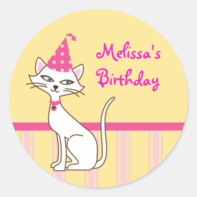 Kitty Cat Favor Seal Sticker (Front)