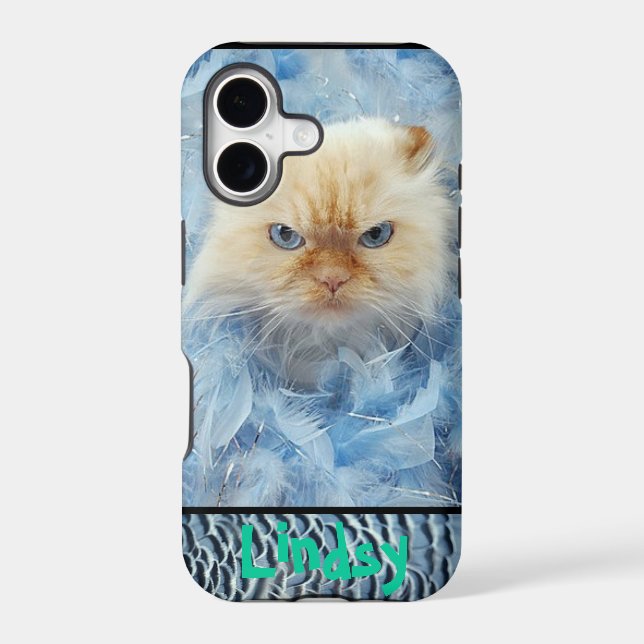 Kitty Cat Feathers Iphone Case (Back)