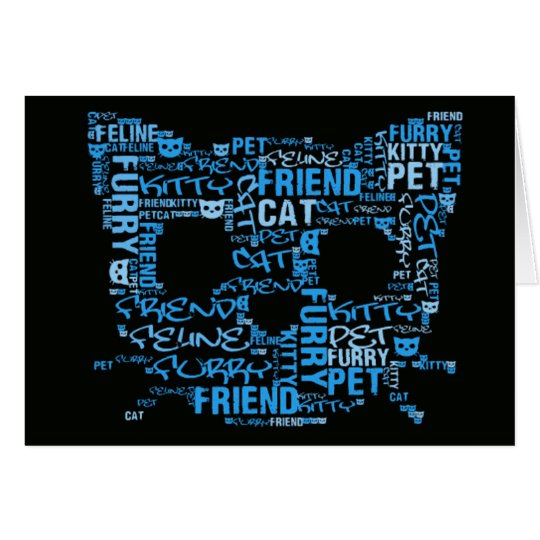 Kitty Cat Feline Furry Friend Typography Art Card