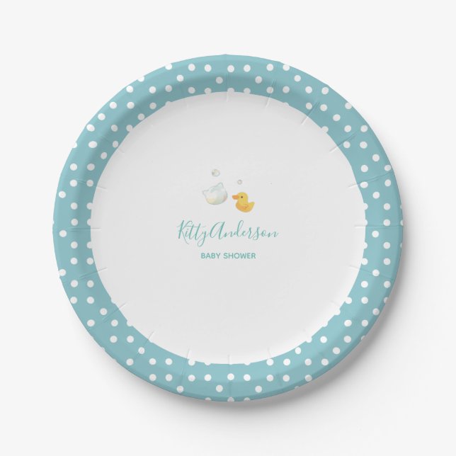 Kitty Cat Flower Bubble Bath Paper Plates (Front)