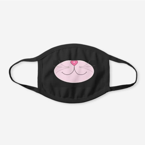 Kitty cat half_face black cotton face mask