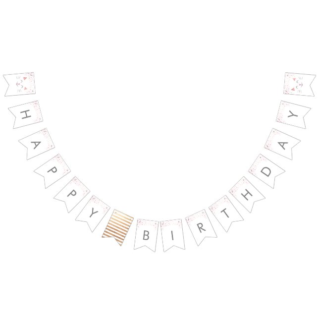 Kitty Cat Happy Birthday Bunting Flags (All)