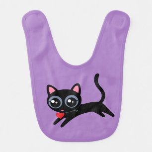 Kitty Cat Heart Thief Cute Gift for Girl Baby Bib