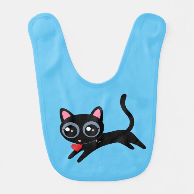 Kitty Cat Heart Thief Cute Gift for Girl Baby Bib (Front)