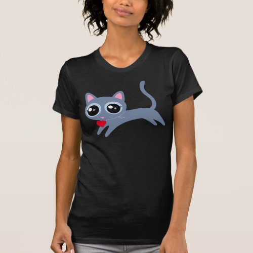 Kitty Cat Heart Thief Cute Gift for Girls T_Shirt