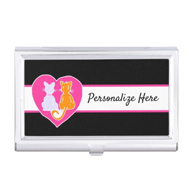 Kitty Cat Hearts    Business Card Case (Front)