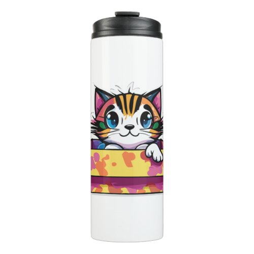 Kitty cat in a box1 thermal tumbler