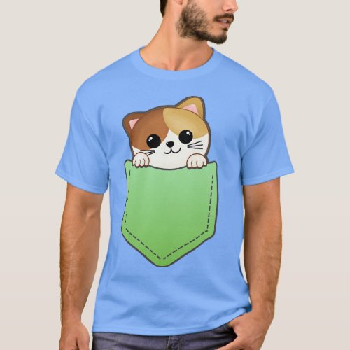 kitty Cat in a pocket T_Shirt