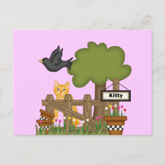 Kitty Cat In the Garden Postcard