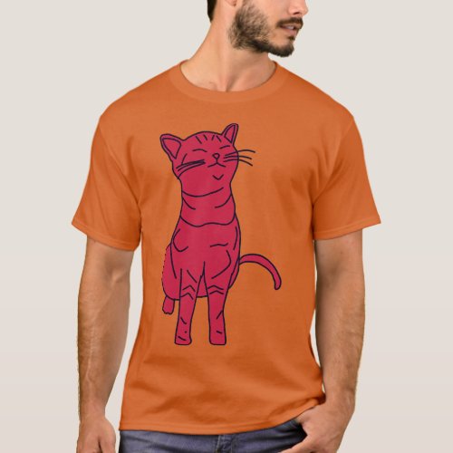 Kitty Cat in Viva Magenta Color of the Year 2023 T_Shirt