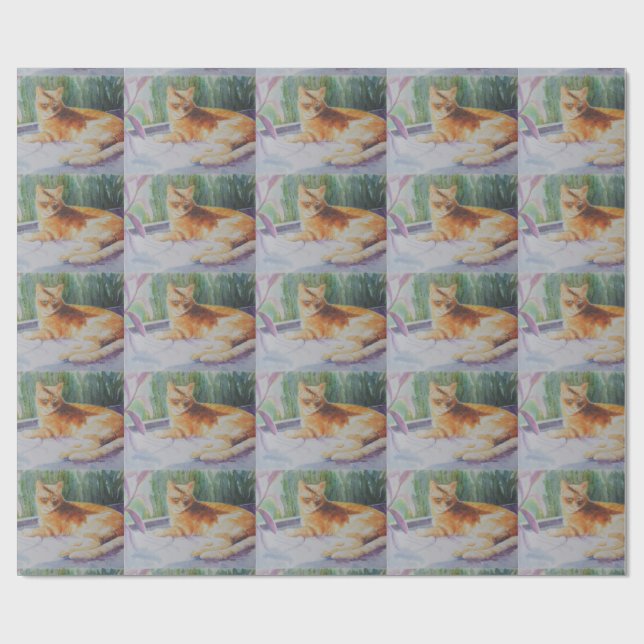 Kitty Cat in Window Wrapping Paper (Flat)