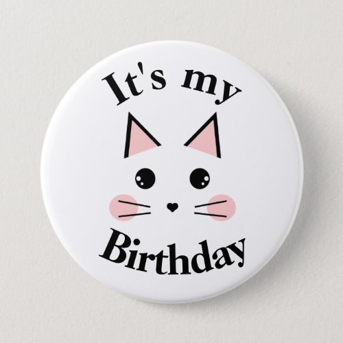 Kitty Cat Its My Birthday Button