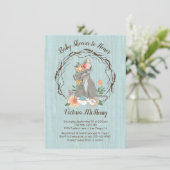 Kitty Cat kitten and Momma Baby shower Invitations (Standing Front)