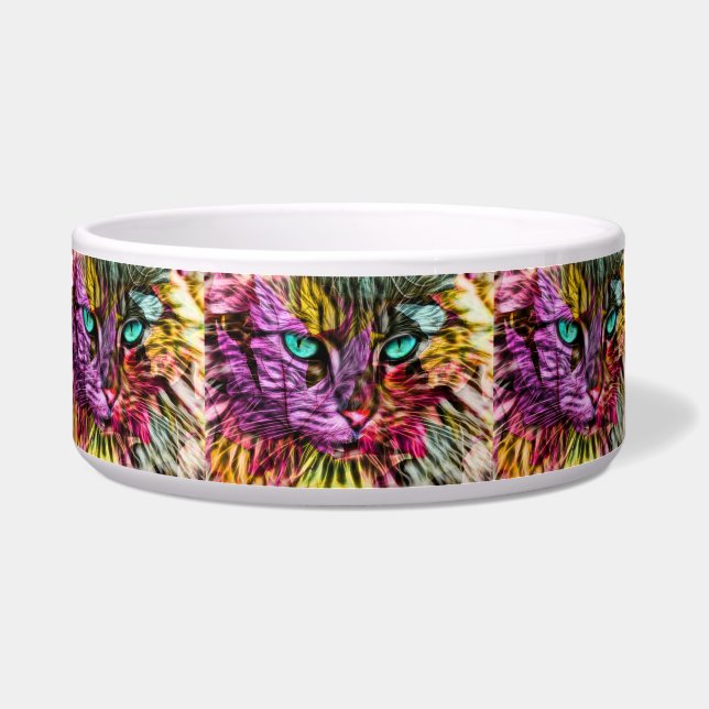 Kitty Cat Kitten Artsy Design Bowl (Front)