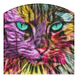 Kitty Cat Kitten Artsy Design Door Sign