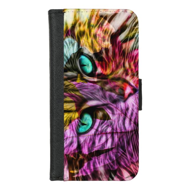 Kitty Cat Kitten Artsy Design iPhone Wallet Case (Front)