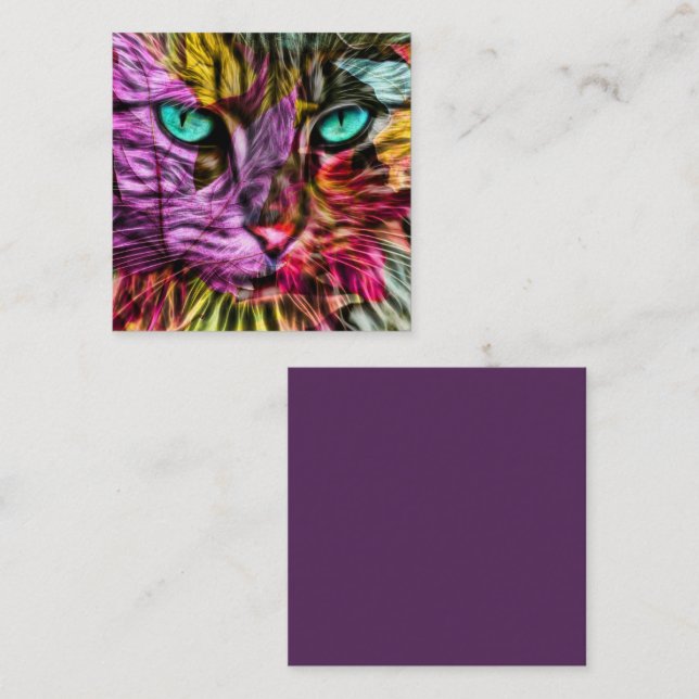 Kitty Cat Kitten Artsy Design Note Card (Front/Back)