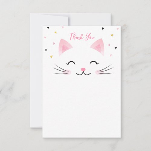 Kitty Cat Kitten Birthday blank Thank You Cards