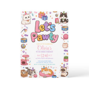 Kitty Cat Kitten Girl Birthday Party Invitation