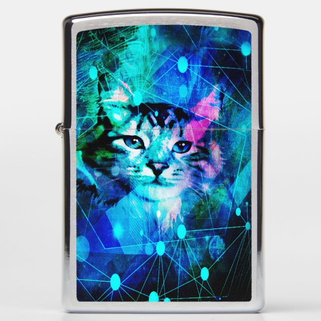 Kitty Cat Laser Lights at the Aleurorave Zippo Lighter (Front)