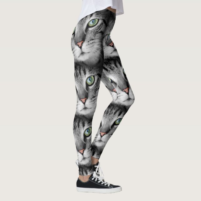 Kitty Cat Leggings Running Exercise Pants Women's (Right)