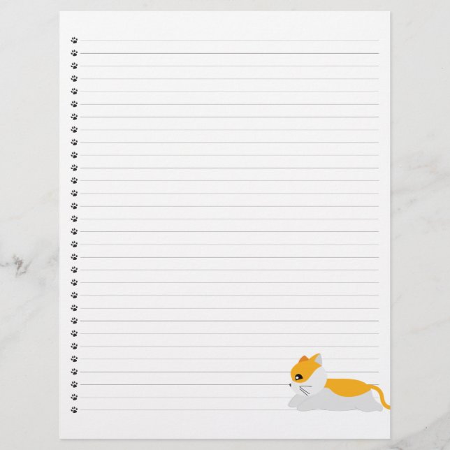 Kitty Cat Lined Letterhead (Front)
