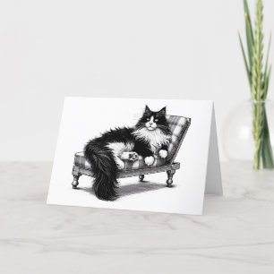 Kitty Cat Lounge Letterpress Thank You Card