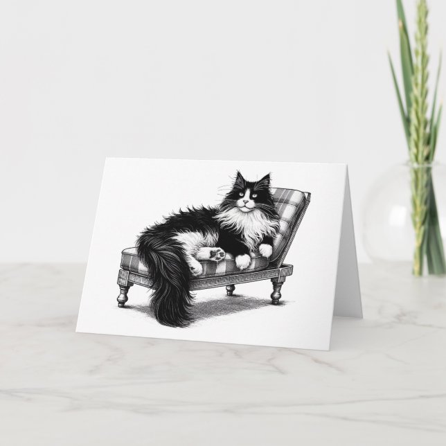 Kitty Cat Lounge Letterpress Thank You Card (Front)