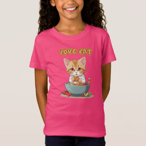 Kitty Cat Love Eat T_Shirt