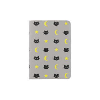 Kitty Cat Moon And Stars Passport Holder