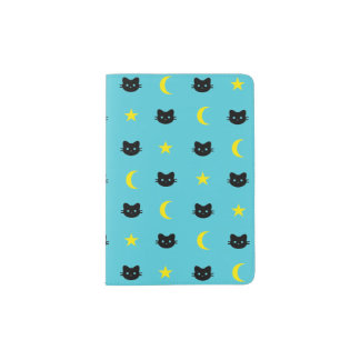 Kitty Cat Moon And Stars Passport Holder