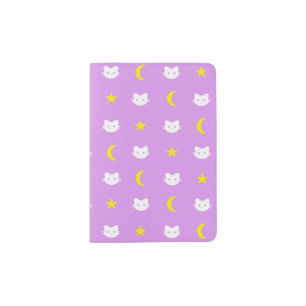 Kitty Cat Moon And Stars Passport Holder
