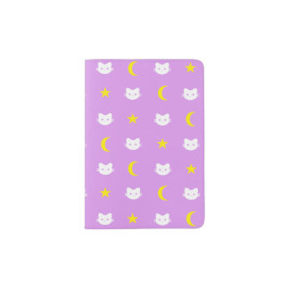 Kitty Cat Moon And Stars Passport Holder