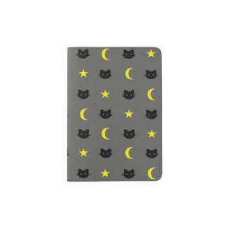Kitty Cat Moon And Stars Passport Holder