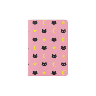 Kitty Cat Moon And Stars Passport Holder