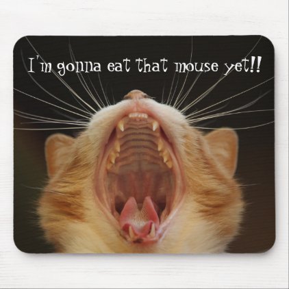 Kitty Cat Mouth Wide Open Mouse Eater Mousepad
