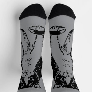 Kitty Cat on Gray Fine Art Socks