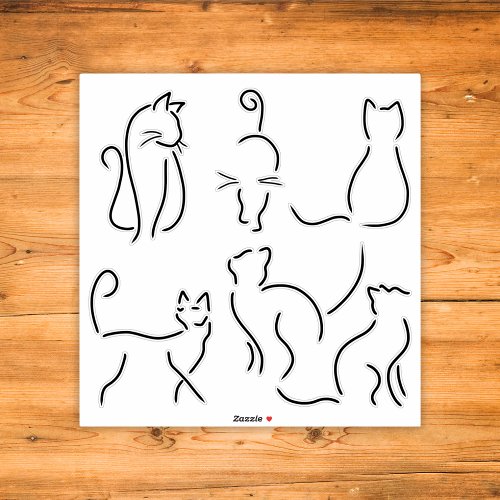 Kitty Cat Outline Stickers