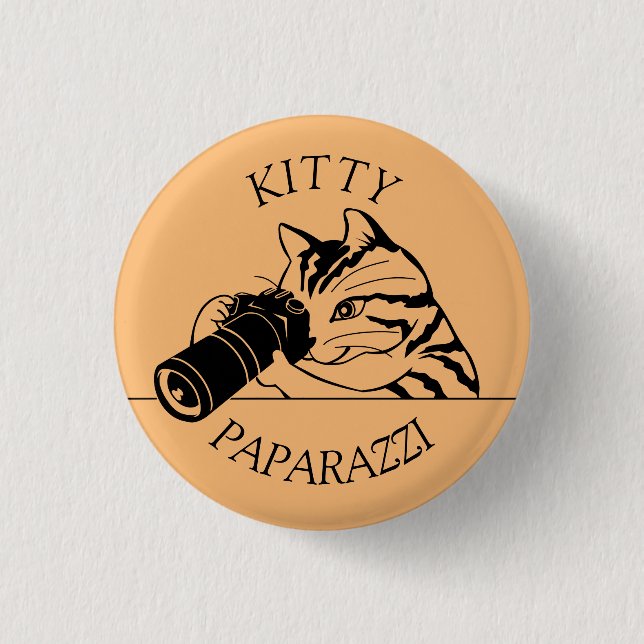 Kitty Cat Paparazzi -Photographer Button (Front)