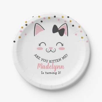 Kitty Cat Paper Plates by PrinterFairy at Zazzle
