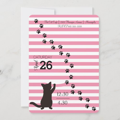 Kitty Cat Party Birthday Invitation